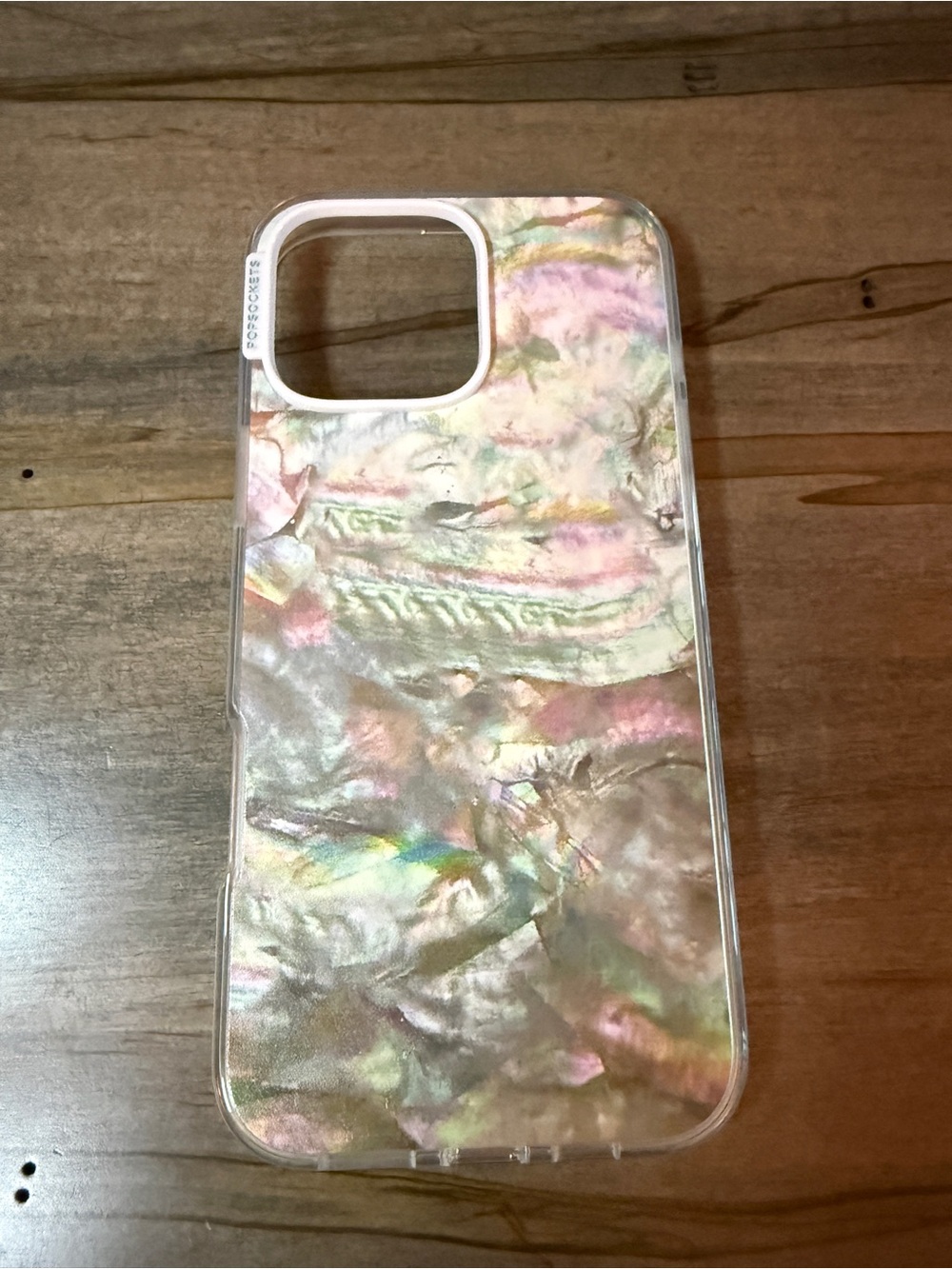 iPhone 16 Promax Iridescent Pearl Pink Phone Case with Clear Bumper